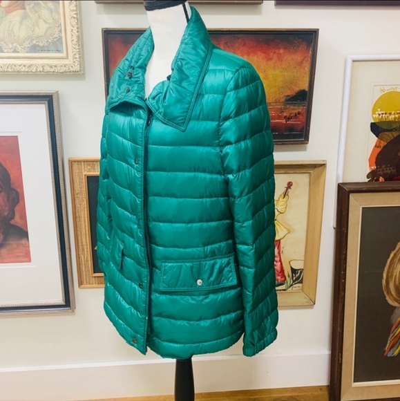 ESCADA Emerald Green Quilted Down Jacket - Picture 1 of 8